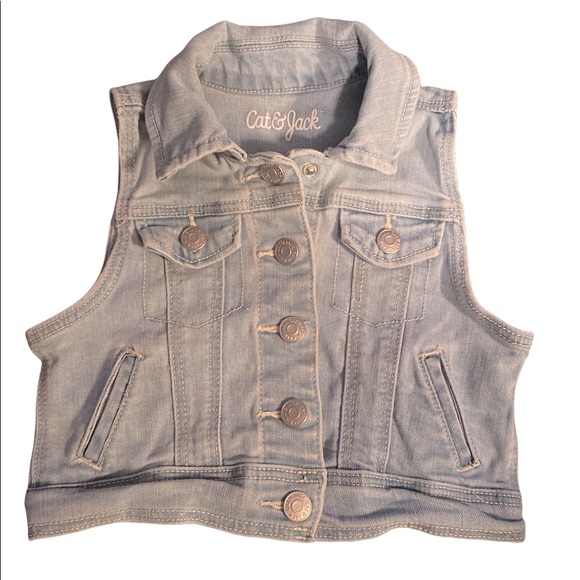cat denim vest
